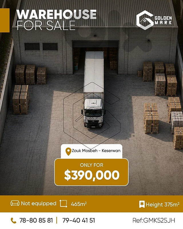GMK525JH - Warehouse For Sale in Zouk Mosbeh مستودع للبيع في ذوق مصبح