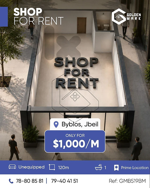 GMB519BM - Shop for rent in Byblos -محل للايجار في جبيل