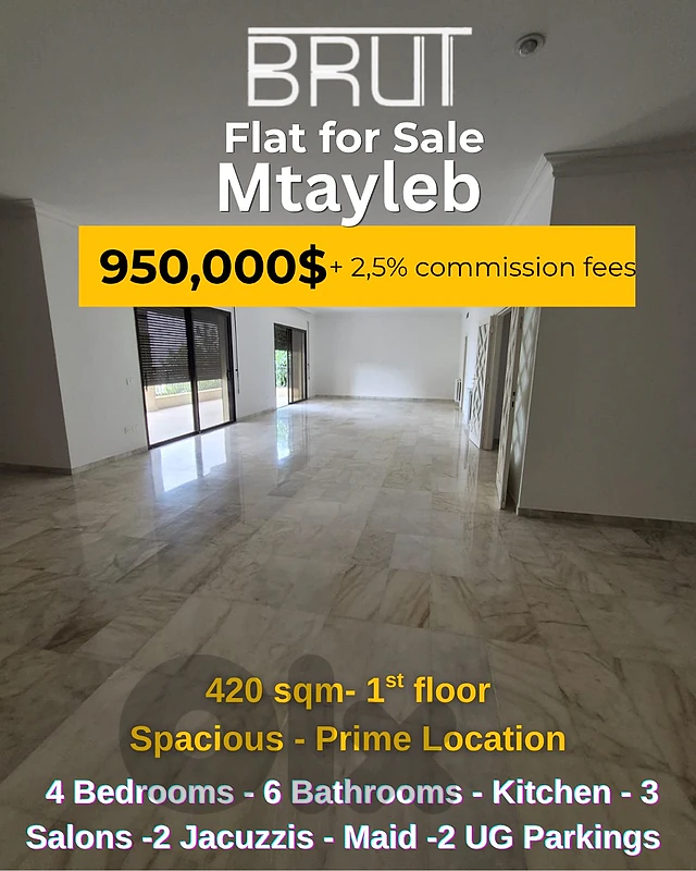 spacious Luxurious Apartment for salenin Mtayleb- Prime Location spacious Luxurious Apartment for salenin Mtayleb- Prime Location