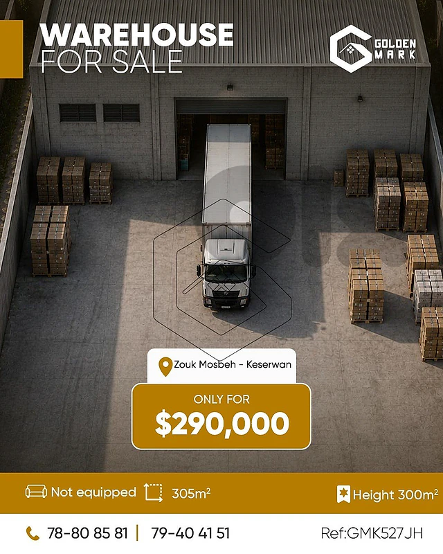 GMK527JH - Warehouse For Sale In Zouk Mosbeh  مستودع للبيع في ذوق مصبح