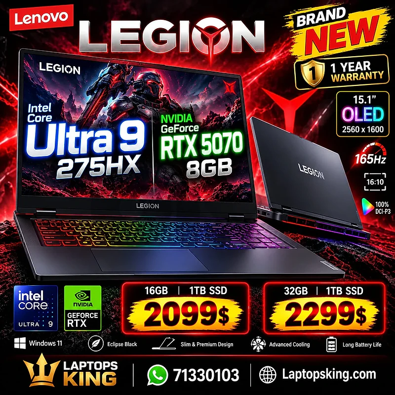 Lenovo Legion Core Ultra 9 / RTX 5070 8GB / OLED 165Hz (New) Lenovo Legion Core Ultra 9 / RTX 5070 8GB / OLED 165Hz (New)
