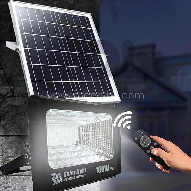 GD SUPER Solar Flood Light 100/200W, Ideal for Gardens, Driveways &