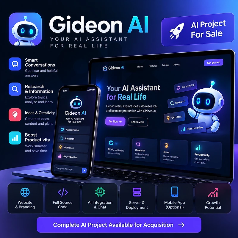 Gideon AI – AI Assistant Project for Sale