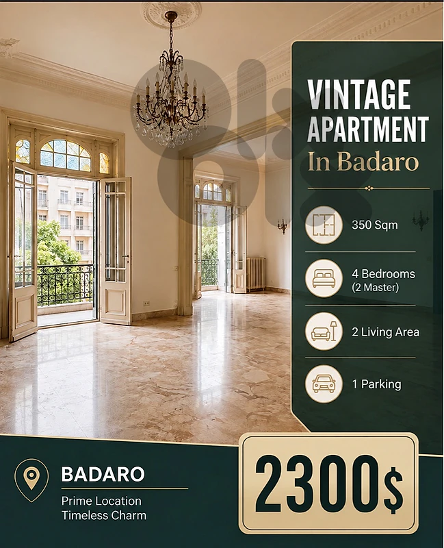 Apartment For Rent In Badaro | 4 Bedrooms | شقة للايجار في بدارو
