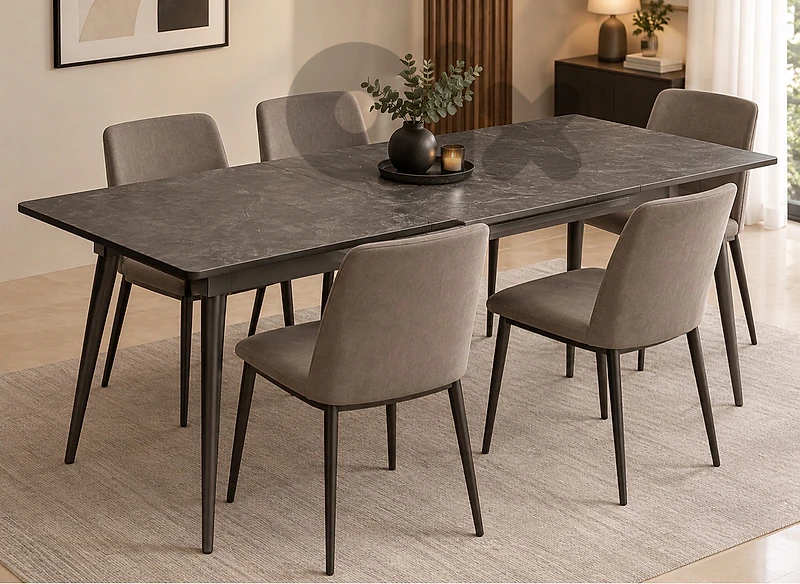 extendable dinning table; gray color