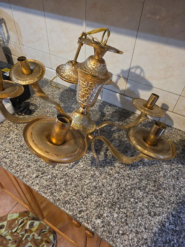 Vintage 6-Arm Ornate Chandelier