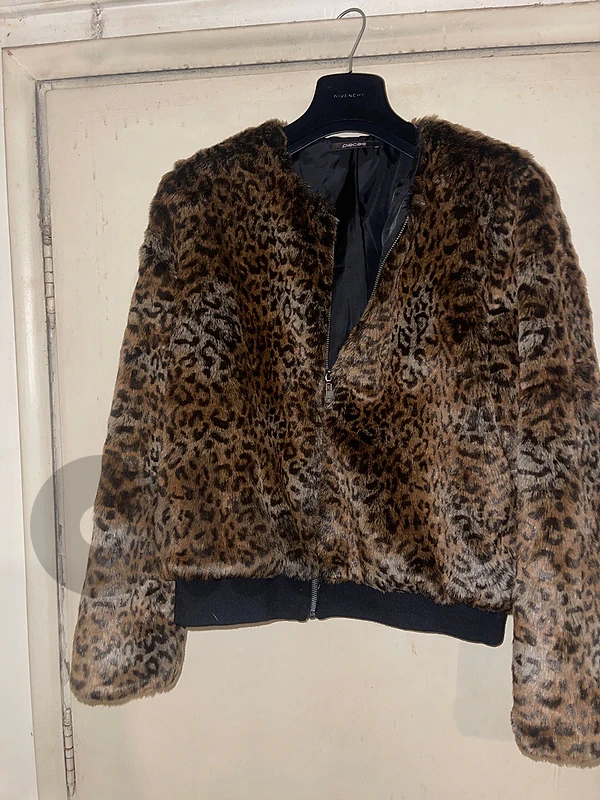 branded fur jacket size large