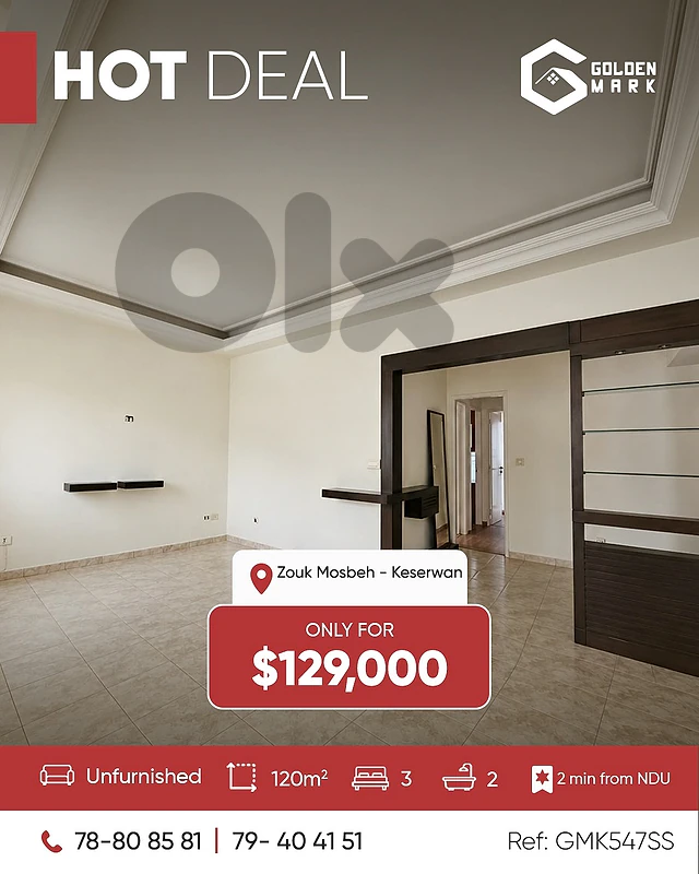GMK547SS - Apartment For Sale in Zouk Mosbeh  - شقة للبيع في زوق مصبح
