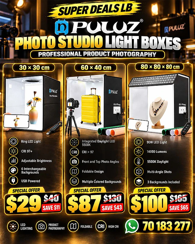 PULUZ LED Photo Studio Light Box – Portable Photography Tent
