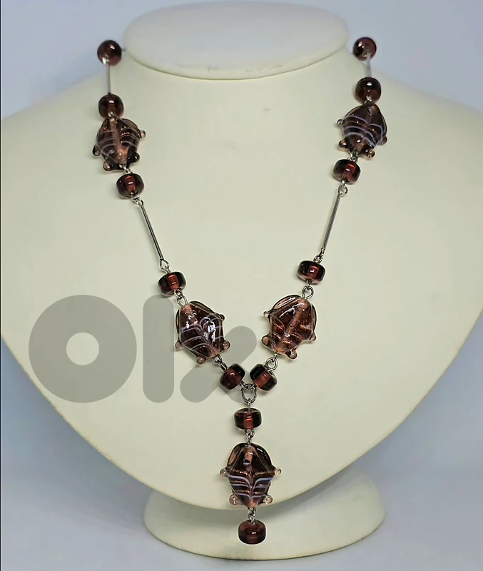 12$ brown murano bead necklace