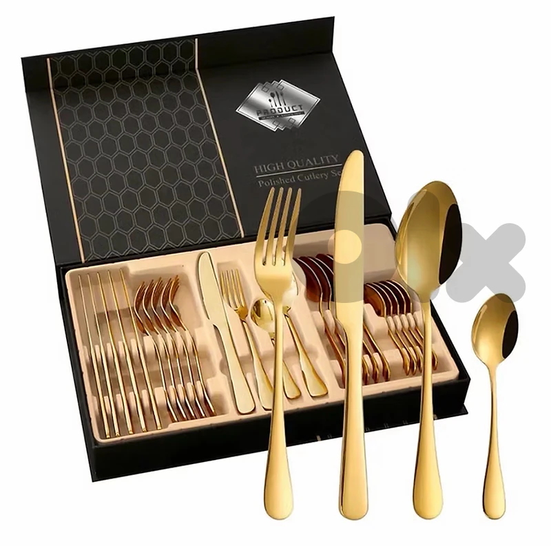 Gold 24 pcs cutlery set