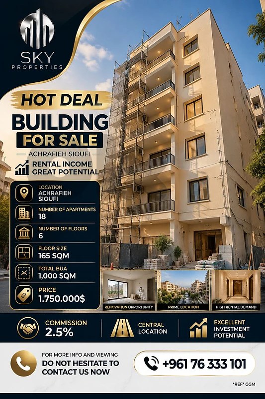 Hot Deal | Achrafieh  Sioufi | Building For Sale | Great Potential