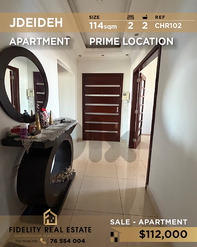 Apartment for sale in Jdeideh CHR102 شقة للبيع في الجديدة
