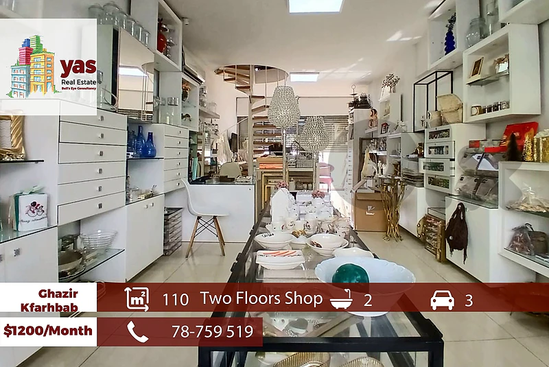 Kfarhbab/Ghazir 110m2 | Two Floors Shop | Active Street | IV/TYT