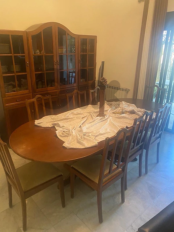 Big Table + Display Case + 8 Chairs