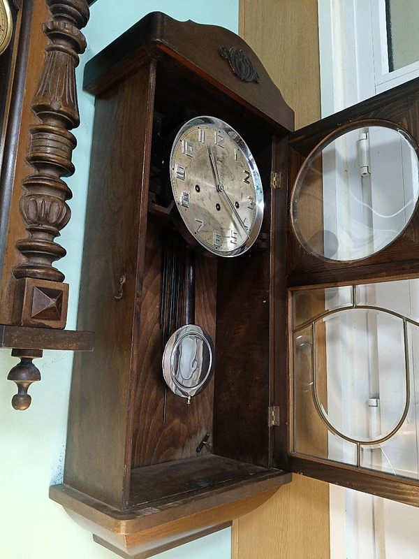 Antique German Hermle Pendulum Wall Clock - Westminster Chime