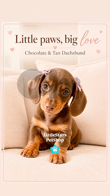 Adorable Chocolate & tan Dachshund puppy available in store كلب
