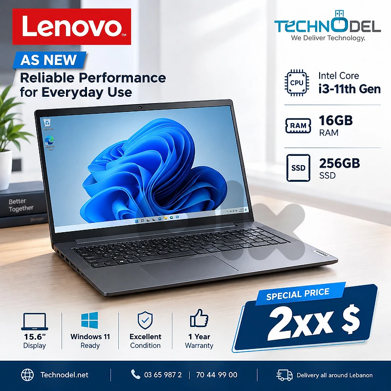 Lenovo  core i3 11th 16GB 256gb nvme 15.6"