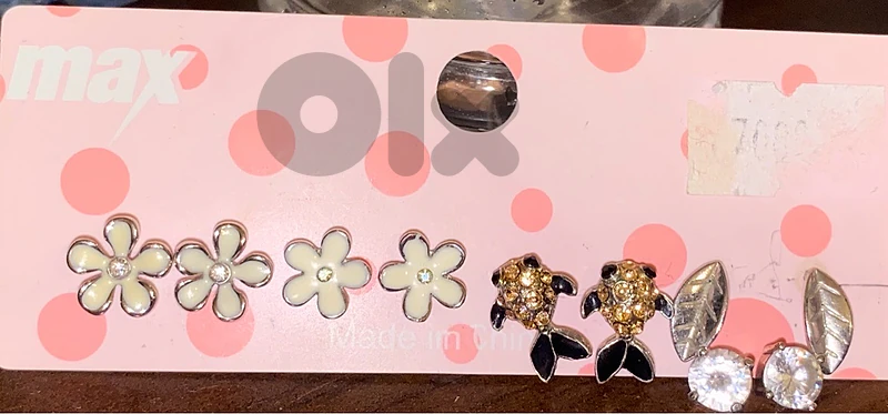 Rose Gold Watch (NEW), Nude Wallet & Stud Earrings Set