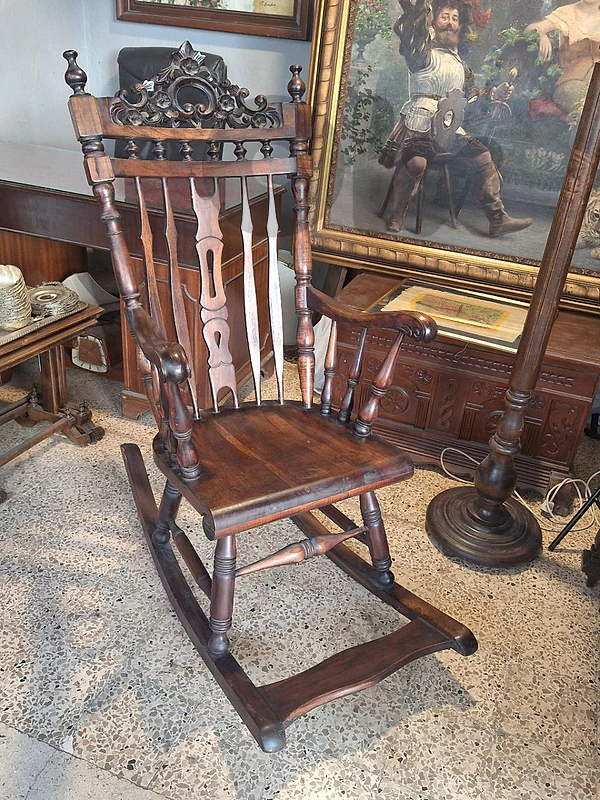 solid mahogany wood european rocking chair