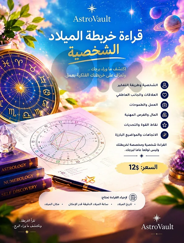 🌌 قراءة خريطة الميلاد الشخصية | AstroVault 🌌 قراءة خريطة الميلاد الشخصية | AstroVault