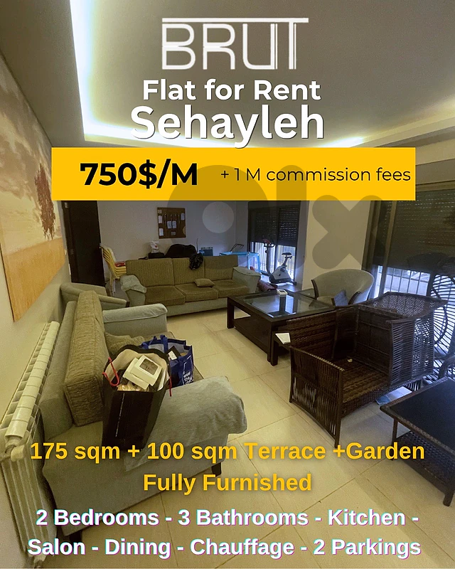 175 sqm +120 sqm Terrace Furnished Apartment for Rent in Sheileh