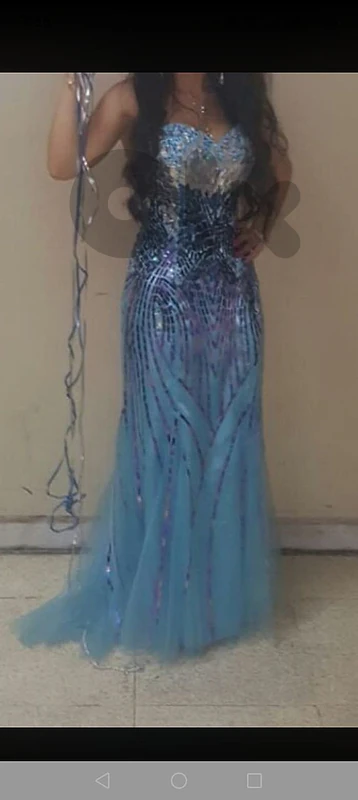 Blue mermaid dress.