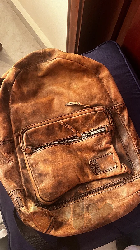 Vintage Brown Leather Backpack