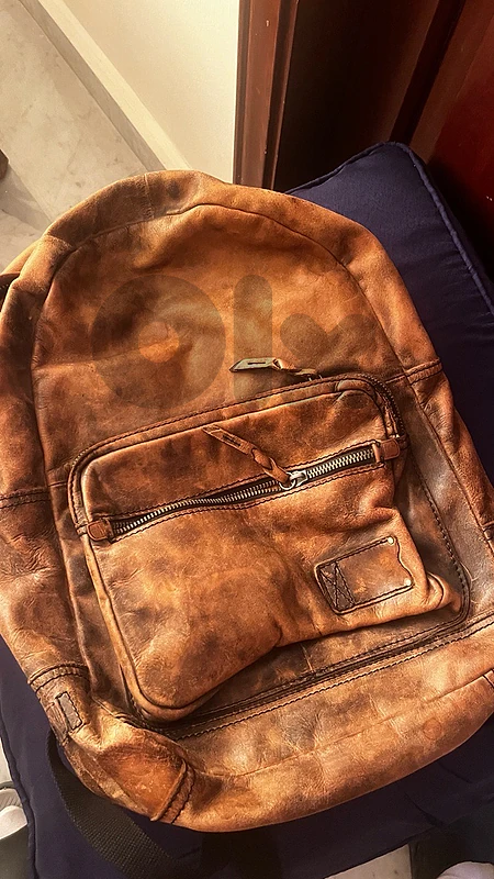 Vintage Brown Leather Backpack