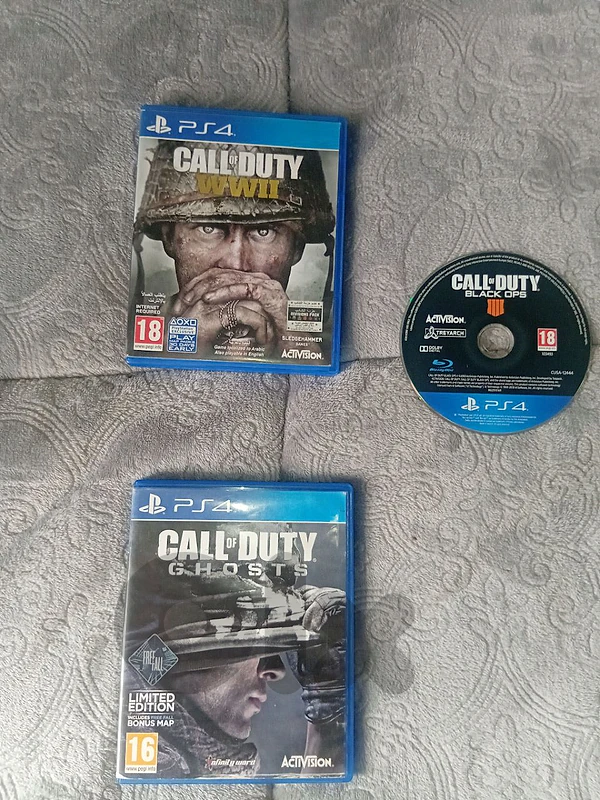cds ps4 w byemcho ps5 call of duty ghosts, ww2, black ops 4 bundle
