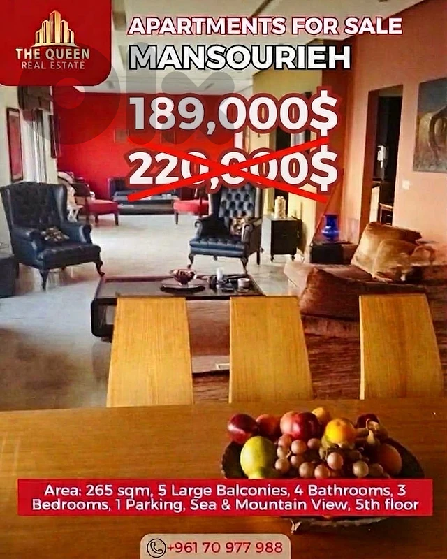 mansourieh sea view appartment for sale