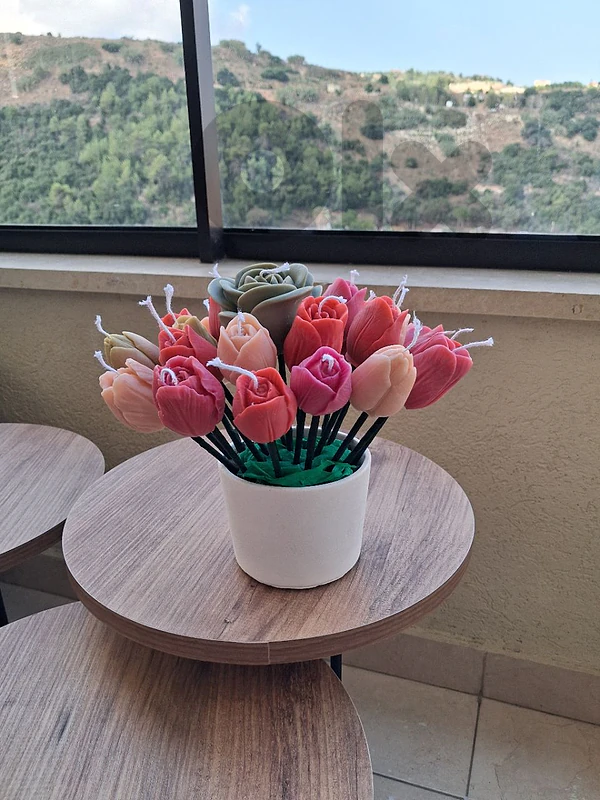 big flower jar candles
