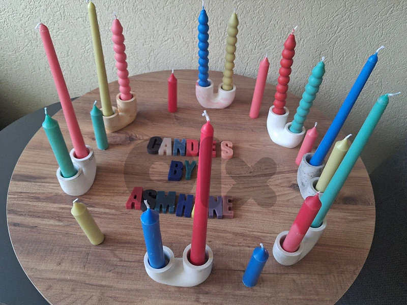 candle holder + 2 candles