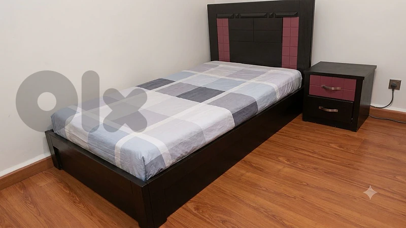 Bed and nightstand