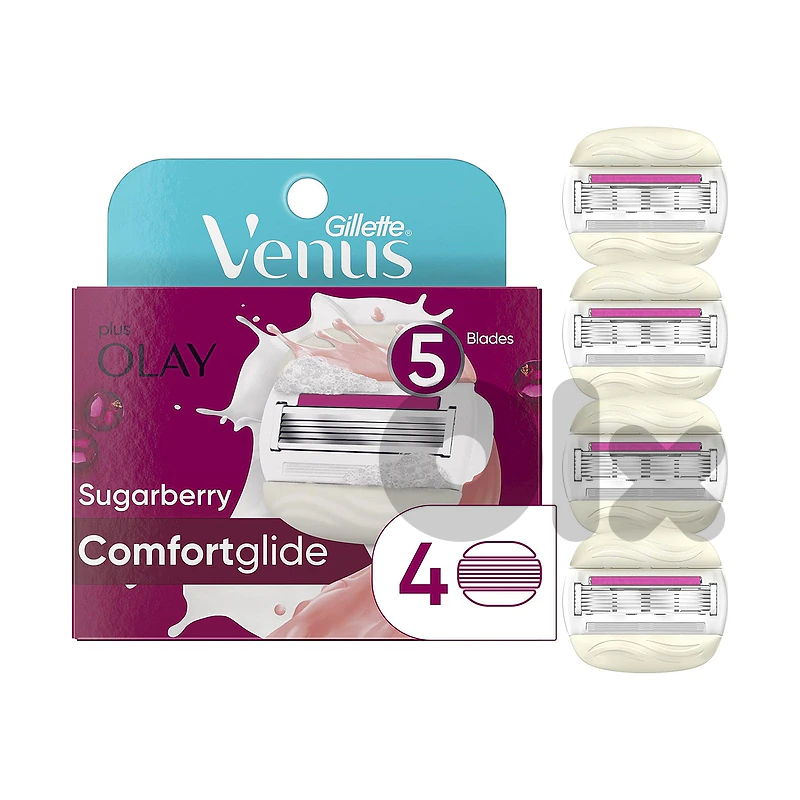Gillette Venus & Olay ComfortGlide Sugarberry Refill Cartridges, 4 Pack