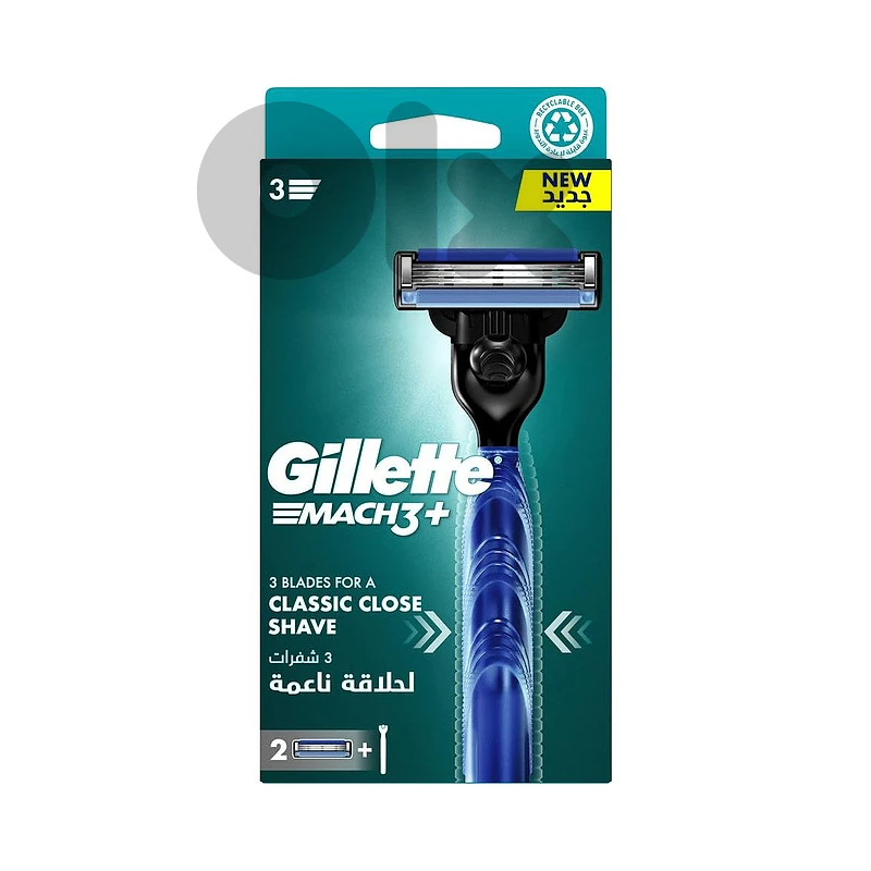 Gillette Mach3+ Razor + 2 Cartridges