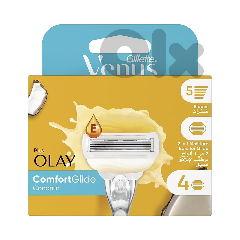 Gillette Venus & Olay ComfortGlide Coconut Refill Cartridges, 4 Pack