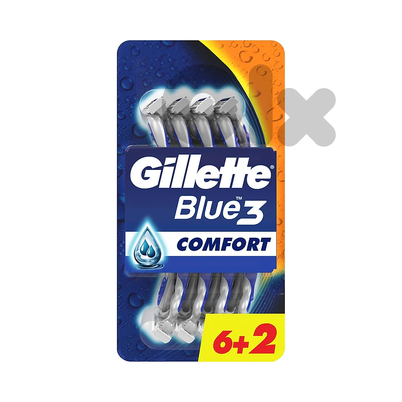 Gillette Blue3 Comfort Disposable Razors, 6 + 2 Pack
