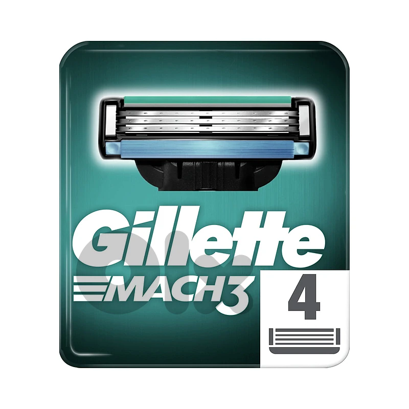 Gillette Mach3 Refill Cartridges, 4 Pack