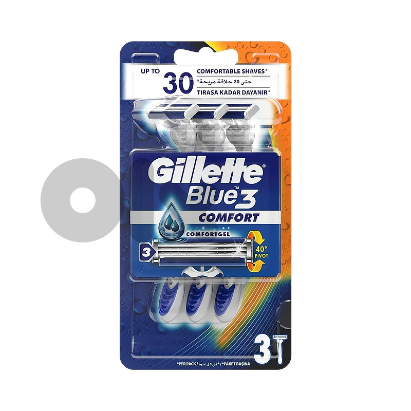 Gillette Blue3 Comfort Disposable Razors, 3 Pack