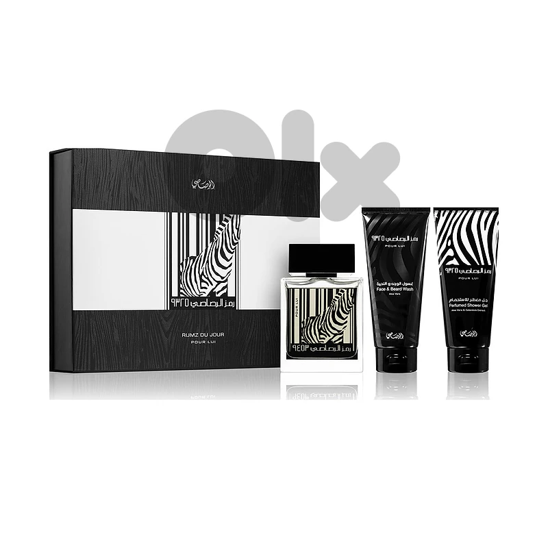 Rasasi Rumz Al Rasasi 9325 Pour Lui Gift Set for Men – Eau de Parfum 50 mL + Face & Beard Wash 100 mL + Shower Gel 100 mL