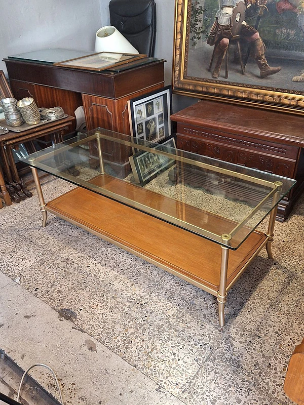 vintage glass coffee table