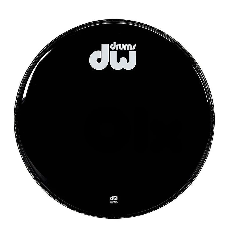 DW 24" Gloss Black Bass Drum Head, Non-Vented