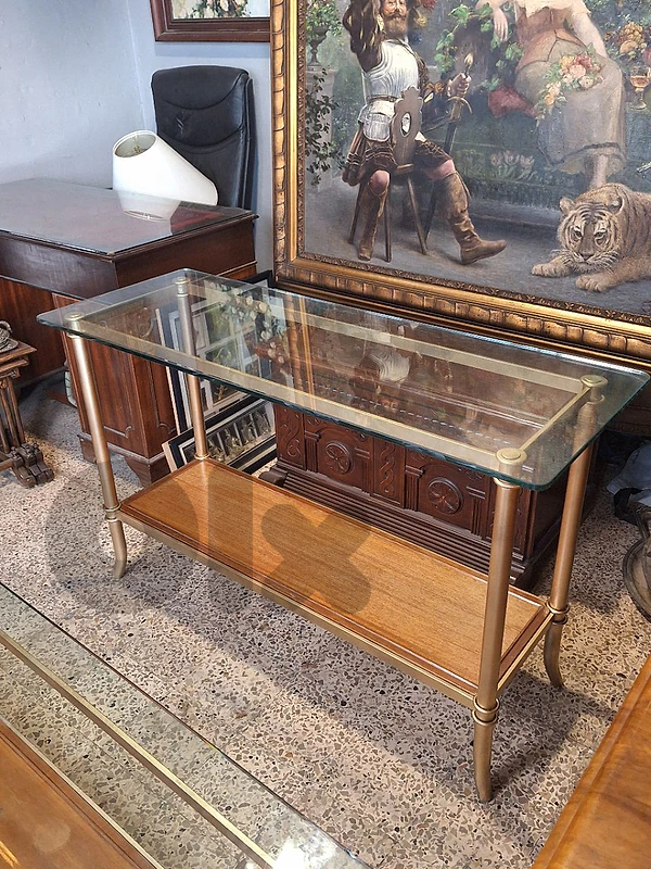vintage glass console table