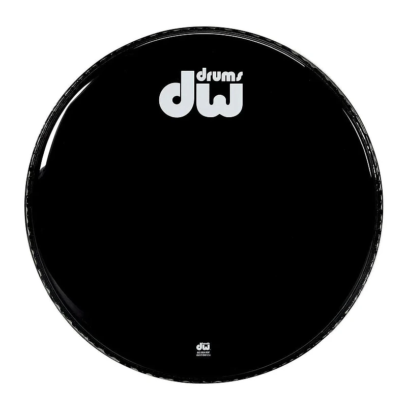 DW 22" Gloss Black Bass Drum Head, Non-Vented