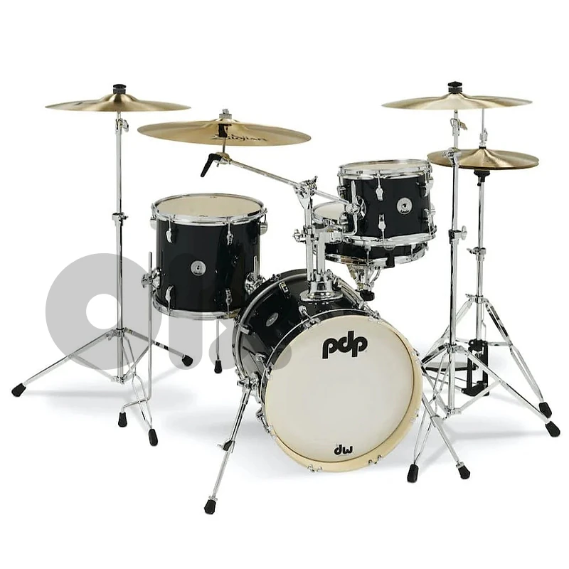 PDP New Yorker 4-Piece Shell Pack 16", Black Onyx Sparkle, Chrome Hard