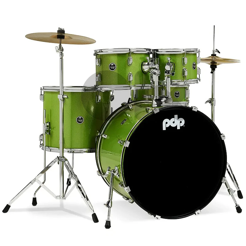 PDP CENTERstage 5-Piece Complete Drum Kit 22", Electric Green Sparkle