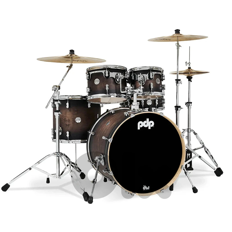 PDP Concept Maple 5-Piece Shell Pack 22", Satin Charcoal Burst, Chrome