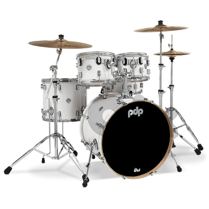 PDP Concept Maple 5-Piece Shell Pack 22", Pearlescent White, Chrome Ha