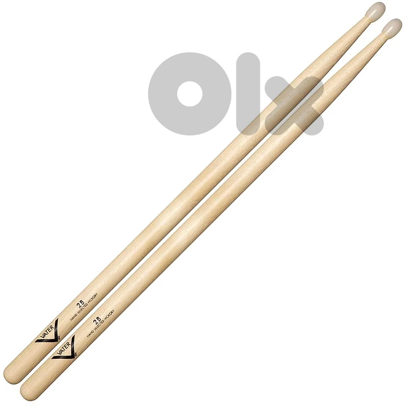 Vater 2B Nylon Tip Drumsticks – American Hickory
